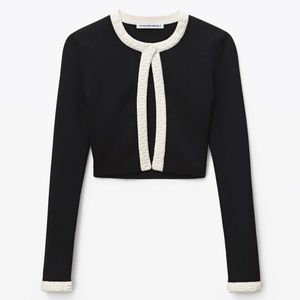 Alexanderwang.t logo trim cardigan in chenille viscose Size Small